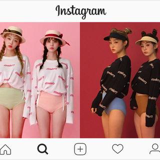Strawberry Milk Long-sleeve Lettering Knit Top