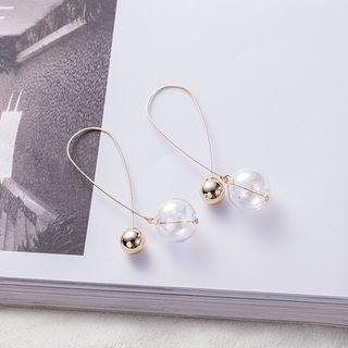 Glass Ball Alloy Bead Dangle Earring As Shown In Figure - One Size
