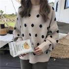 Dotted Print Knit Sweater