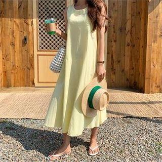 Sleeveless Pocket-detail Linen Blend Dress