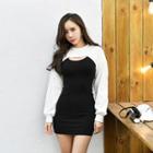 Inset Cropped Pullover Bodycon Dress