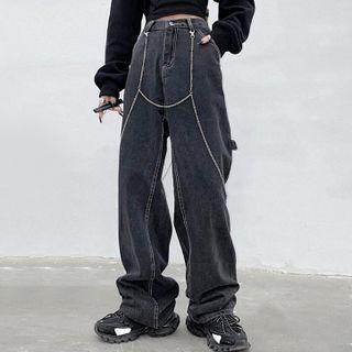 Chained Wide Leg Jeans
