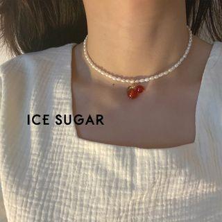 Faux Pearl Cherry Choker