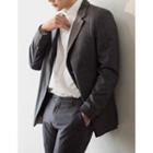 Stripe-patterned Single-breasted Jacket