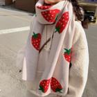 Strawberry Print Knit Scarf