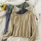 Asymmetrical Slim-fit Knit Top In 6 Colors