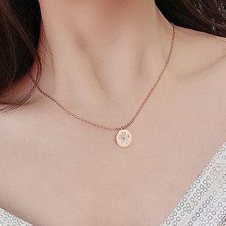 Stainless Steel Flower Pendant Necklace 1661 - Necklace - One Size