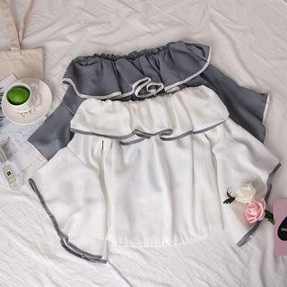 Boatneck Ruffled Blouse