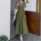 V-neck Maxi A-line Overall Dress