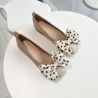 Dotted Bow Block Heel Pumps
