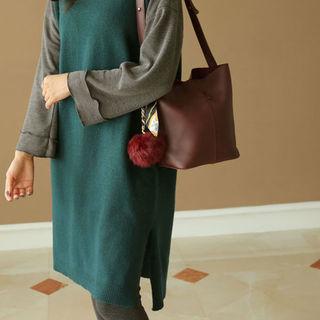 Wool Blend Long Knit Vest
