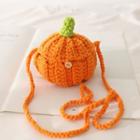 Pumpkin Crochet Knit Crossbody Bag Orange - One Size