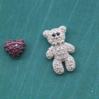 Non-matching Bear Rhinestone Earring