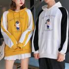 Couple Matching Pig Print Lettering Hoodie