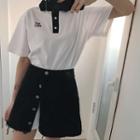 Set: Short Sleeve Polo Shirt Dress + A-line Skirt