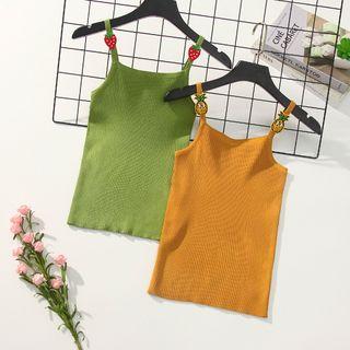 Sleeveless Embroidery Knit Top