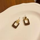 Rectangle Glaze Alloy Dangle Earring 1 Pair - Brown - One Size
