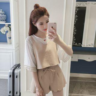 Set: Tulle Top + Sleeveless Top + Shorts