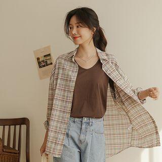 Pocket-front Summer Check Shirt