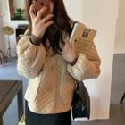 Quilted Button Jacket Off-white - One Size