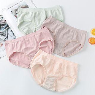 Set Of 4: Panties Set Of 4 - Pants - Pink & Gray & Green - One Size