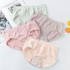 Set Of 4: Panties Set Of 4 - Pants - Pink & Gray & Green - One Size
