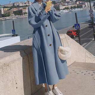 Tie-waist Single-breasted Midi Coat