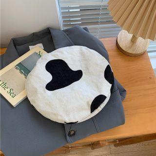 Cow Print Beret Dairy Cow Print - Black & White - M