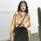 Flower Print Shirt Yellow - One Size