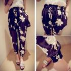 Floral Embroidered Sheer Pants