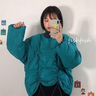Drawstring Half-zip Padded Coat