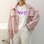 Drop-shoulder Pastel-color Trucker Jacket