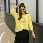 Drop-shoulder Oversize Letter T-shirt
