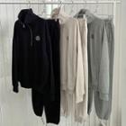 Stand Collar Embroidered Sweatshirt / Sweatpants