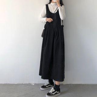 Long-sleeve T-shirt / Midi Pinafore Dress