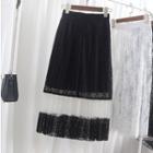 Maxi Lace Panel A-line Skirt