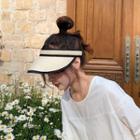 Piped Straw Visor Hat
