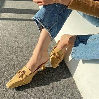 Pointy-toe Buckled Mules