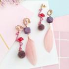 Flamingo & Feather Non-matching Earring