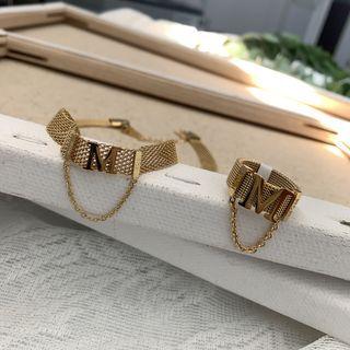 Stainless Steel Letter M Choker / Ring