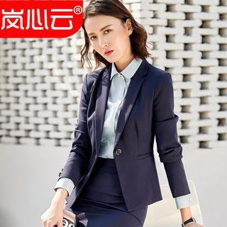 Plain Blazer / Vest / Long-sleeve Shirt / Dress Pants / Pencil Skirt / Set