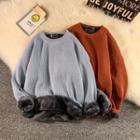 Round-neck Fleece-lined Sweater