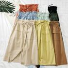 Paperbag High-waist A-line Skirt