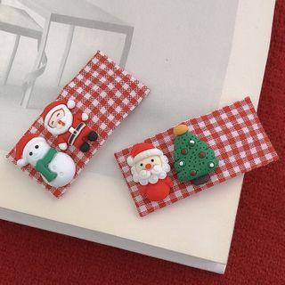 Christmas Santa Plaid Hair Clip