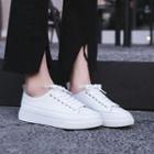 Plain Genuine Leather Sneakers