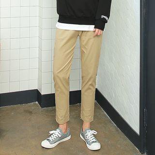 Drawstring-waist Canvas Pants