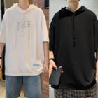 Set Of 2: Short-sleeve Hooded T-shirt