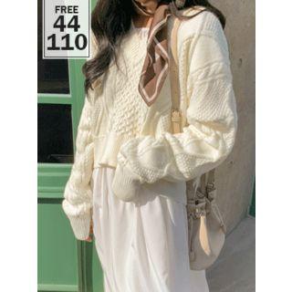 Tie-back Wool Blend Sweater White - One Size