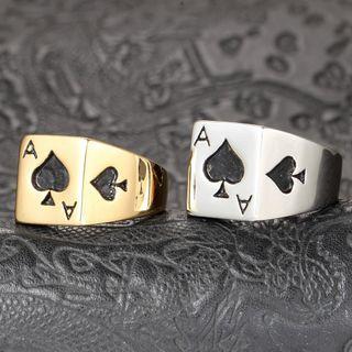 Poker Card Stainless Steel Ring