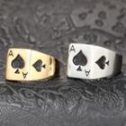 Poker Card Stainless Steel Ring
